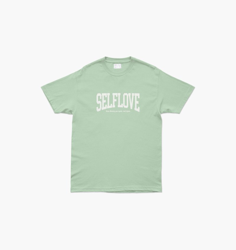 上衣 HAY : SELFLOVE T-Shirt - Oatmeal / White / Matcha (unisex) - 女 T 恤 - 棉．麻 