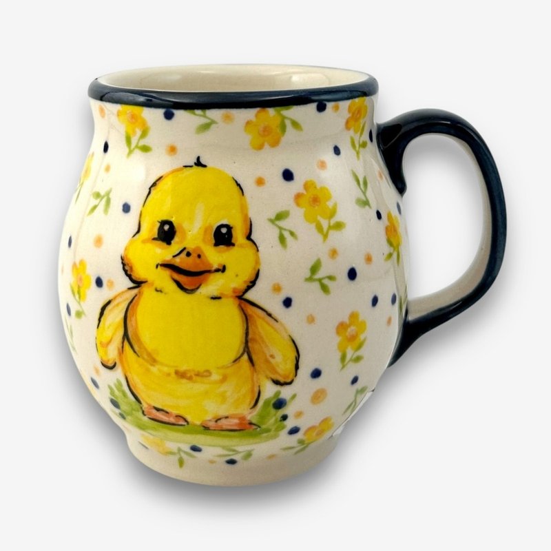 Polish hand-painted handmade pottery-Pangpang Cup 280ml Yellow Duck Series Limited Edition - Cups - Pottery Yellow