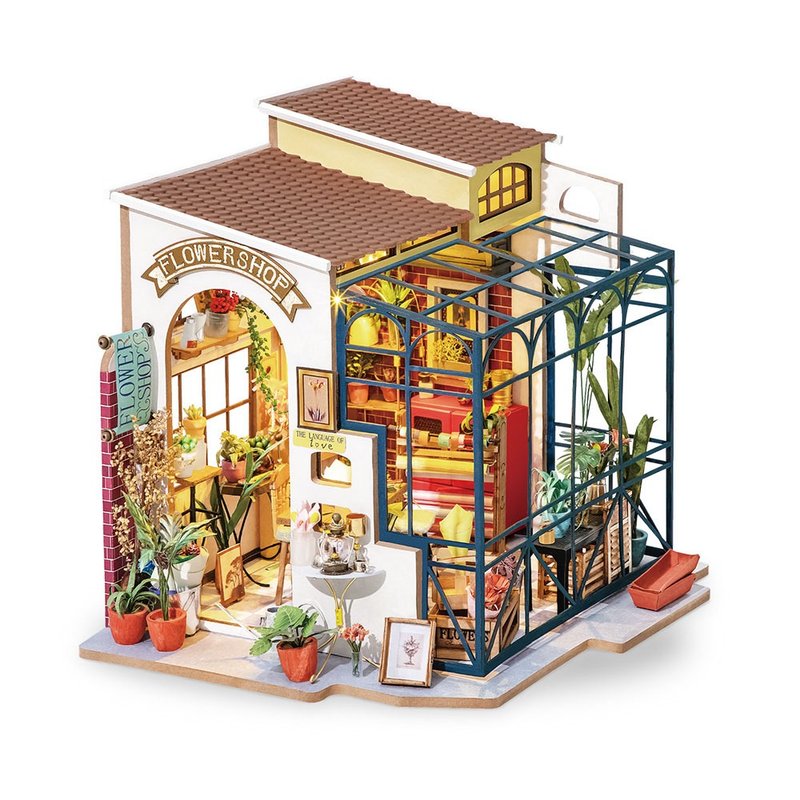 RoboTime 艾蜜莉的花店迷你屋-3D木質益智模型G145(公司貨) - 擺飾/家飾品 - 其他材質 咖啡色