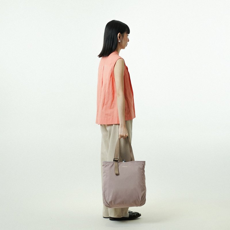 JONNA (Eco Edition) Double-sided Versatile Tote (Misty Lilac/Cloudy Gray) - กระเป๋าแมสเซนเจอร์ - เส้นใยสังเคราะห์ สีเทา