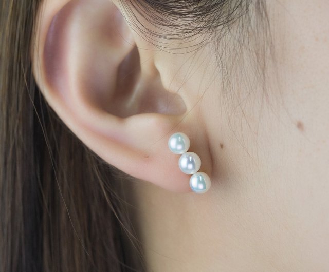 Triple on sale pearl earrings