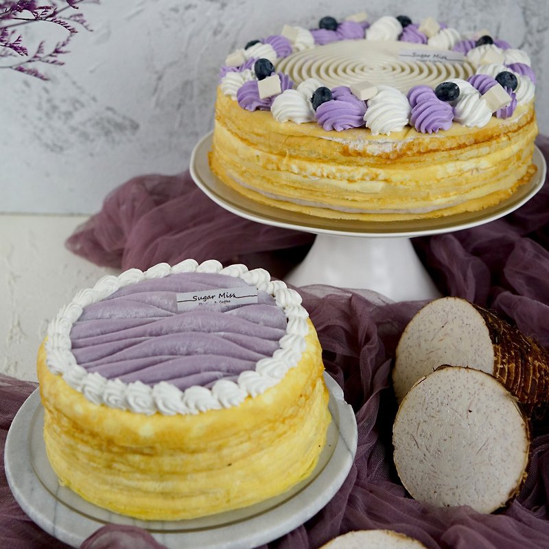 Mother's Day Exclusive - Purple Taro and Fragrance Thousand Crepe Cake 9 inches - Cake & Desserts - Other Materials 