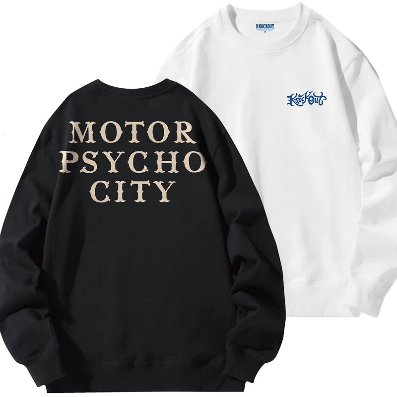 【Knockout】Motor Psycho City University Tee Retro Knight Thunder University Kick - Unisex Hoodies & T-Shirts - Cotton & Hemp 
