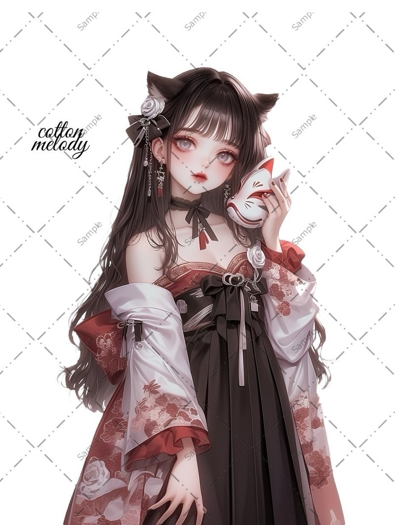 original sticker no.1492 人物ステッカー オリジナルステッカー 人物ステッカー 女の子ステッカー オリジナル人物ステッカー - 貼紙 - 紙 