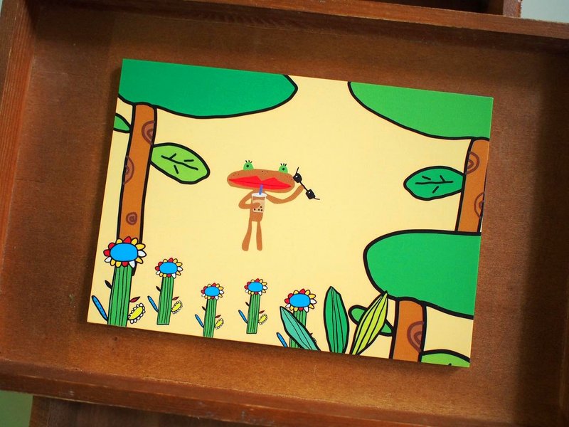 E*group roasted frog in the jungle postcard - การ์ด/โปสการ์ด - กระดาษ ขาว