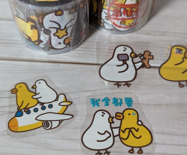 柔軟なニワトリとアヒルのかわいい透明PETテープステッカー