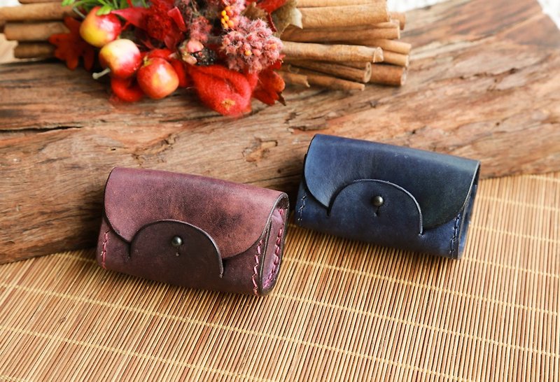 hykcwyre Hand Stitched Coin Purse, Personalised Accessory Case, Stitching Pack - กระเป๋าใส่เหรียญ - หนังแท้ 