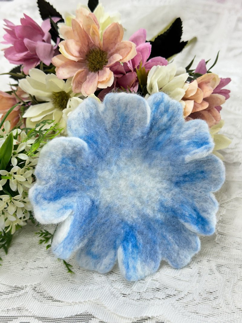 Flower storage mat-blue - ของวางตกแต่ง - ขนแกะ สีน้ำเงิน