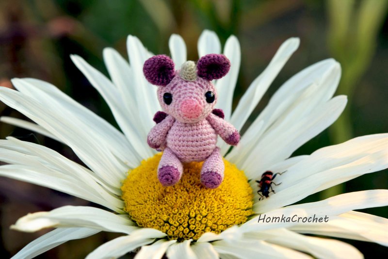 Crochet unicorn pattern, miniature animals, unicorn ornament - Logo 設計/圖案設計 - 其他材質 