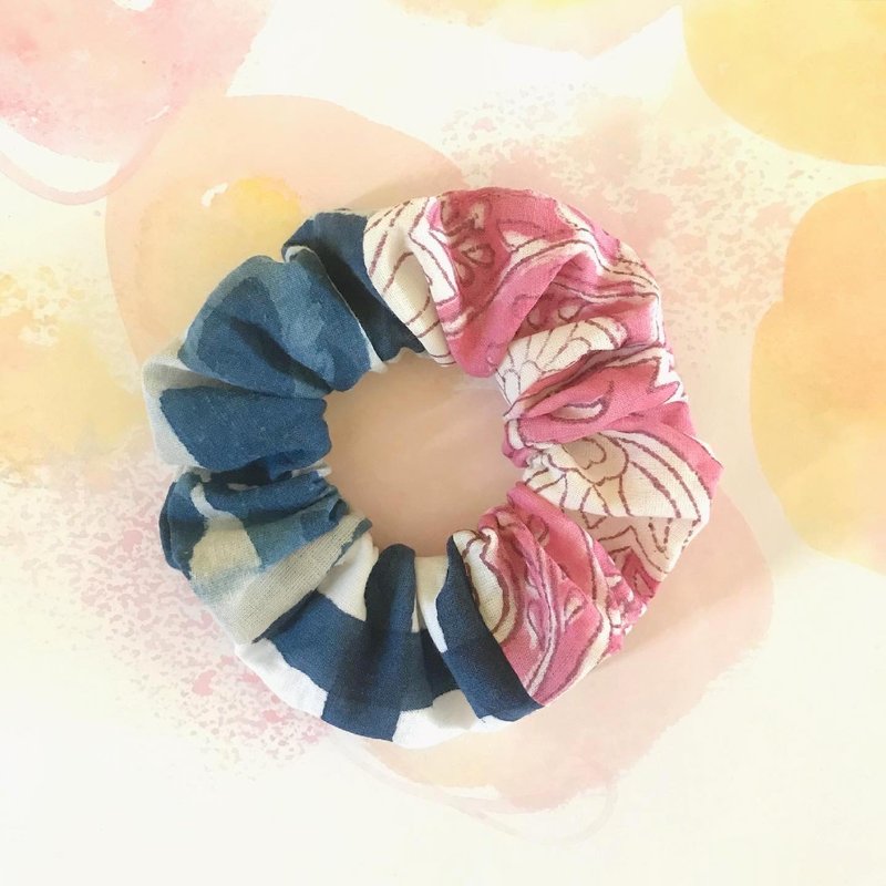 STEP BY STEP。木刻印染。天然染。髮圈。 - 髮夾/髮圈 - 棉．麻 多色