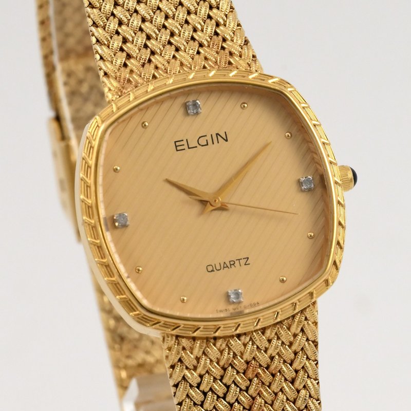 ELGIN エルジン FK266 Unisex ユニセックス メンズ クォーツ 腕時計 ゴールド スイス製 手錶 古董錶 復古手錶 - 男錶/中性錶 - 不鏽鋼 金色