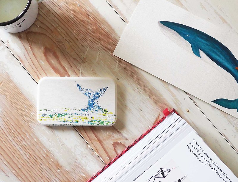 Diatomaceous earth soap pad / coaster / absorbent coaster / table mat / whale / diatomaceous earth / diatomaceous earth / wedding small things - Other - Other Materials White