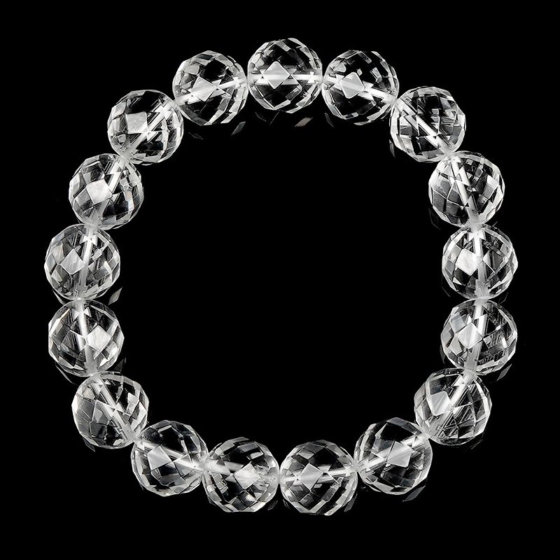 White Crystal 12mm Faceted Bracelet - Bracelets - Crystal Transparent