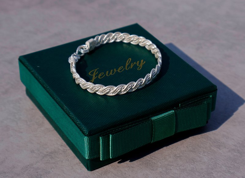 [Customized] Bohemian style bracelet | 999 sterling silver wire | hand-woven | sterling silver bracelet - Bracelets - Sterling Silver Silver