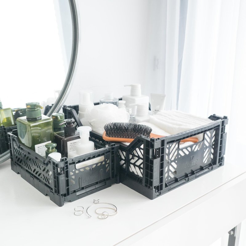 トルコAykasa折りたたみ式収納バスケット（M）-ブラック - 収納用品 - プラスチック 