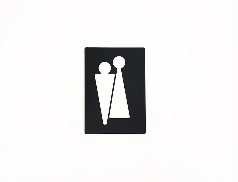 Design flat Stainless Steel toilet signs, dressing rooms, toilet tags, signs - ตกแต่งผนัง - โลหะ สีดำ