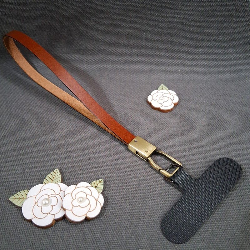 Leather Wrist Strap / Phone Lanyard / Handmade / Includes Phone Tether Tab - Lanyards & Straps - Genuine Leather 