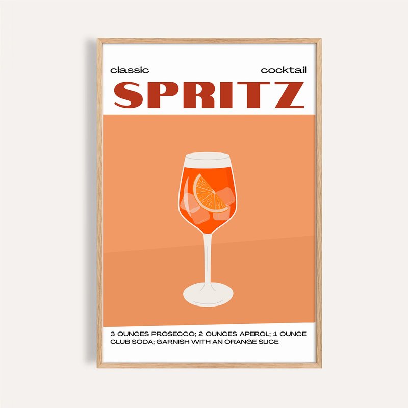 經典橙韻氣泡 Classic Spritz / 調酒藝術掛畫 畫芯 早午餐海報 - 海報/掛畫/掛布 - 紙 