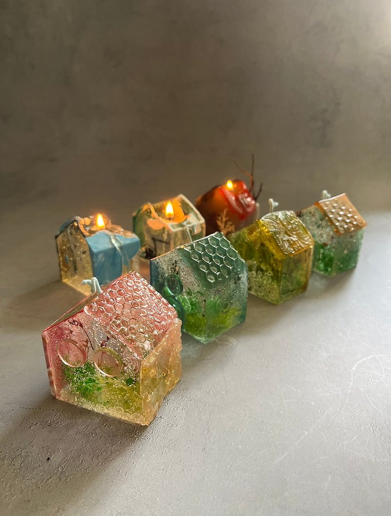 House - Freestanding Jelly Candle - Candles & Candle Holders - Wax 