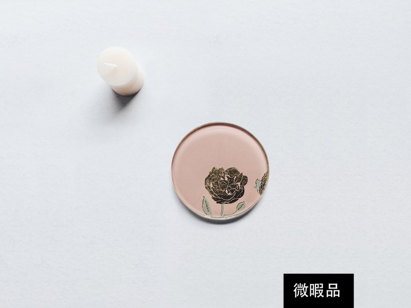 【聖誕禮盒】惜物計畫 法國巴黎年度新銳設計 綻放杯墊燭盤 花款 - 香氛蠟燭/燭台 - 玻璃 金色