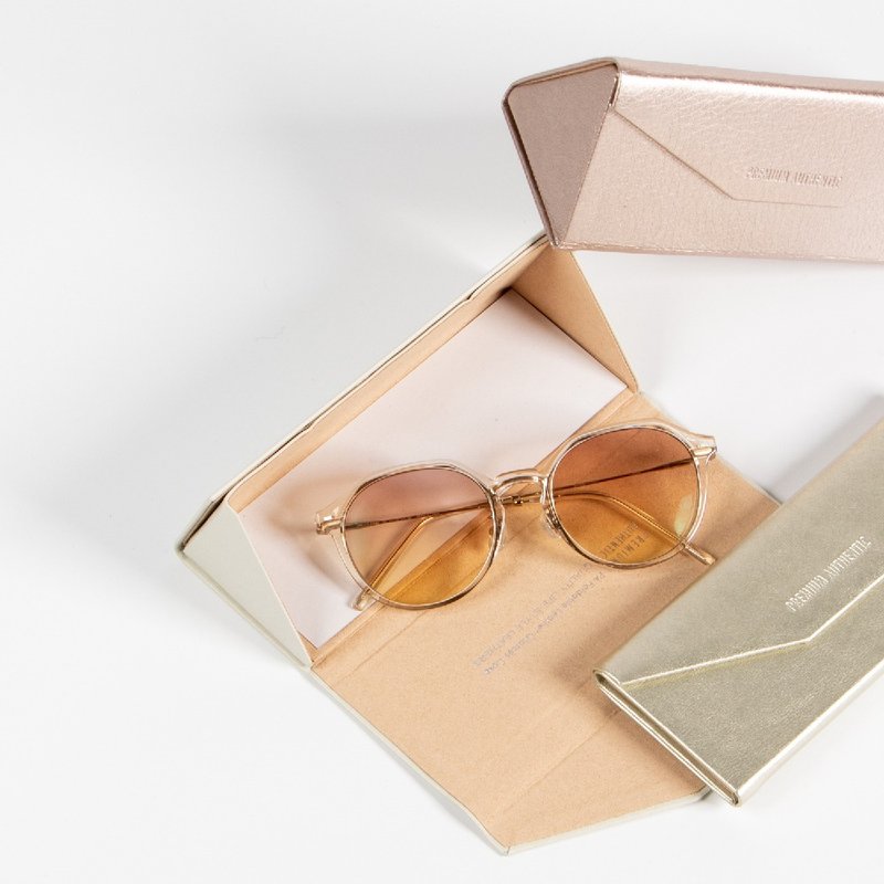 PA-folding storage leather glasses case-champagne series in multiple colors - กล่องแว่น - หนังแท้ หลากหลายสี