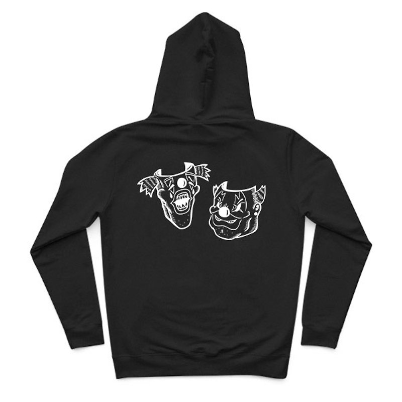 Fat Ugly Brother Thin Ugly Brother-Black-Hooded Zip Jacket - Unisex Hoodies & T-Shirts - Cotton & Hemp Black