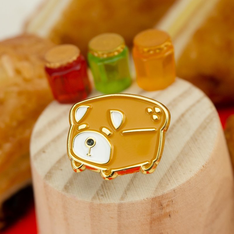 Bread Dog Enamel Pin - Brooches - Other Metals 