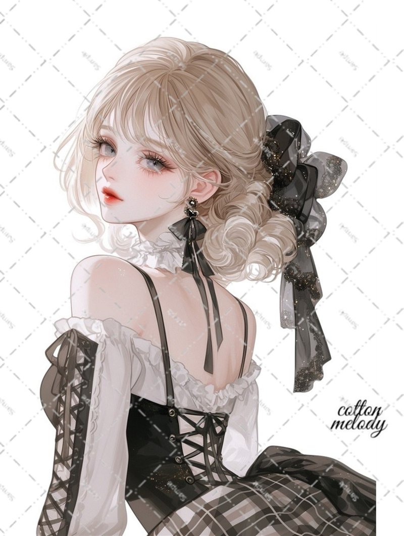 original sticker no.6251 人物ステッカー オリジナルステッカー 人物ステッカー 女の子ステッカー オリジナル人物ステッカー - 貼紙 - 紙 