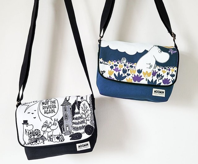 売れ筋介護用品も！ x Pinkoi Moomin】メッセンジャーバッグ -黒色 スリングバッグ その他