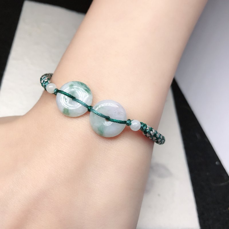 【願‧平安】飄花翡翠平安扣編織手鍊 | 天然緬甸翡翠A貨 | 送禮 - 手鍊/手環 - 玉石 多色