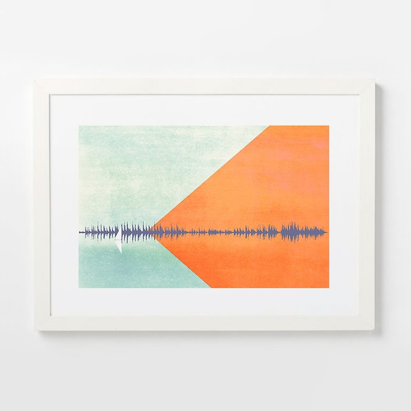 Custom Sound Wave Art Decorative Painting Abstract Painting Sound Landscape - โปสเตอร์ - กระดาษ สีแดง