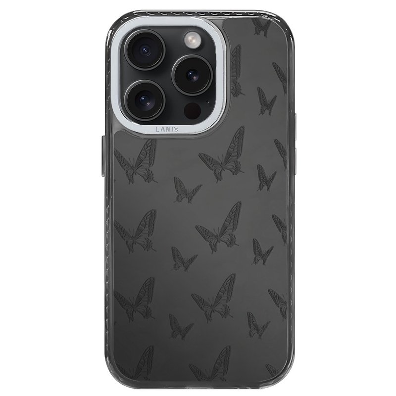 光雕系列－翩翩起舞 透黑框 鏡面磁吸版 iPhone 防摔殼 - 手機殼/手機套 - 環保材質 黑色