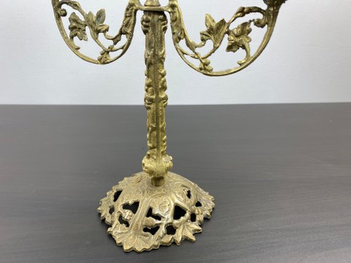 【Silver plated】3灯 キャンドルホルダー 燭台　ヴィンテージ 英国アンティークの3灯燭台、シルバープレートのキャンドル