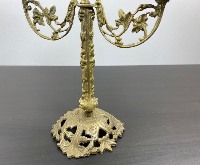 アメリカ製　キャンドルスタンド　ヴィンテージ 真鍮製　ブロカント 真鍮製キャンドルスタンド（高さ25.5cm） フランスアンティーク