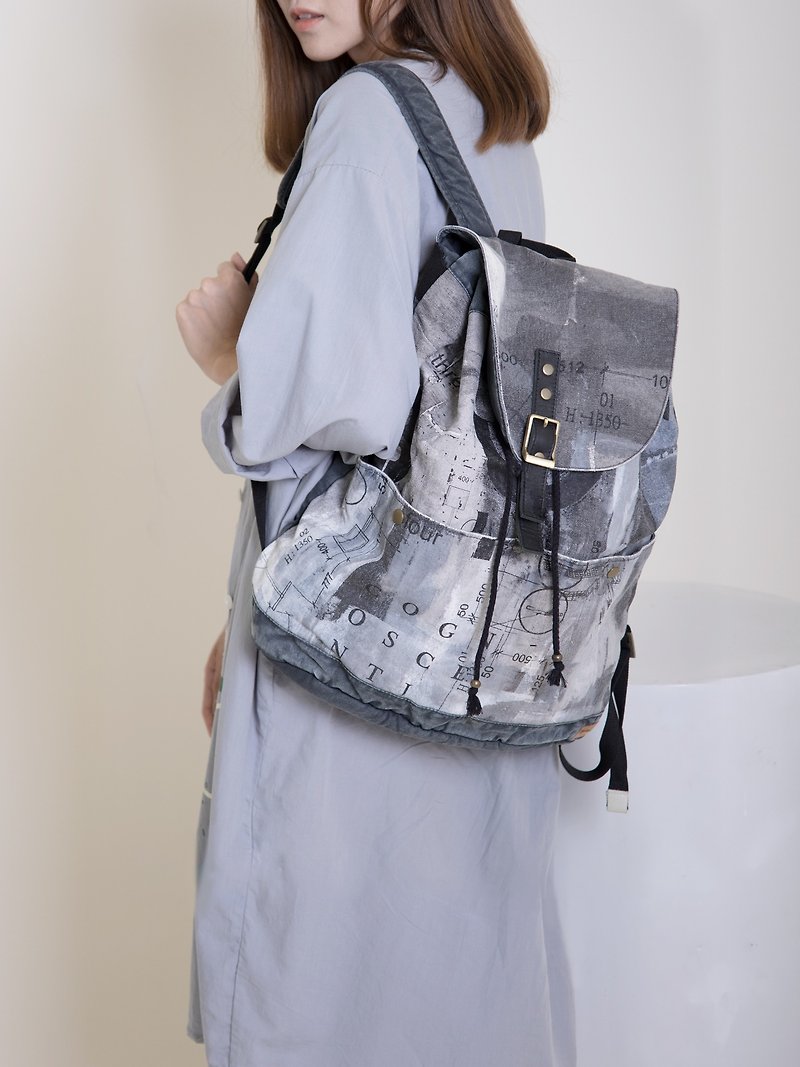 Drawstring Backpack Grey - Backpacks - Cotton & Hemp Gray