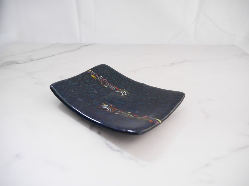 glass tableware small long dish - Plates & Trays - Glass Multicolor