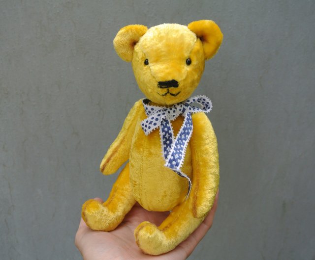 熊玩具 イエローテディベア、アンティークぬいぐるみ、ぬいぐるみ