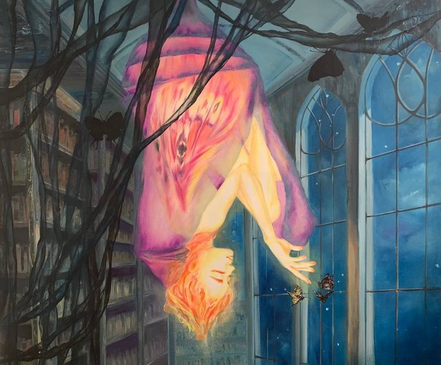 シュルレアリスム オリジナル絵画 キャンバスに油彩 手作り絵画