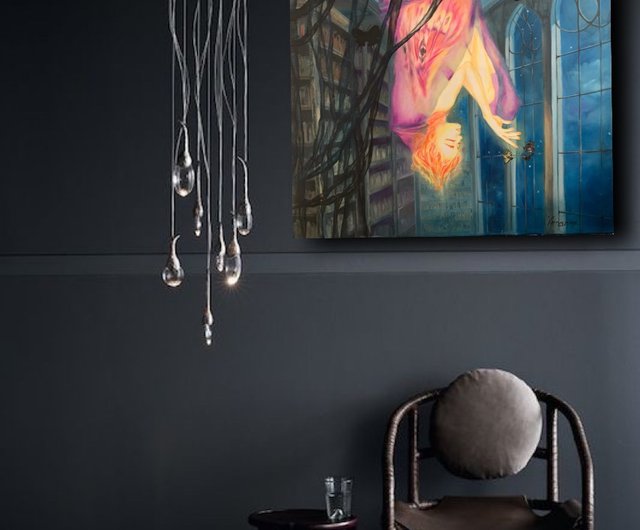 絵画　アート　インテリア　シュルレアリスム　抽象画　テクスチャー Amazon.co.jp: 抽象シュルレアリスムキャンバス絵画砂時計