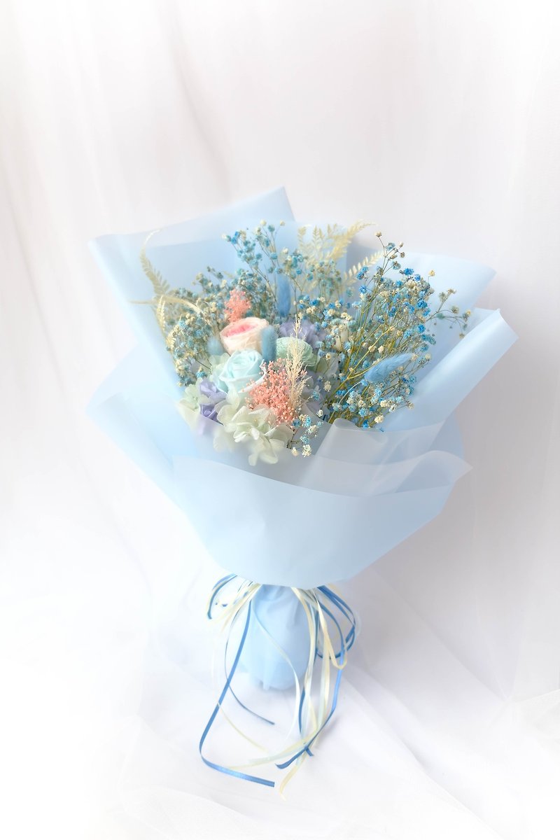 Flower dare to live blue / pink / immortal flower / no withered flowers / dry flowers / bouquet - Dried Flowers & Bouquets - Plants & Flowers Blue