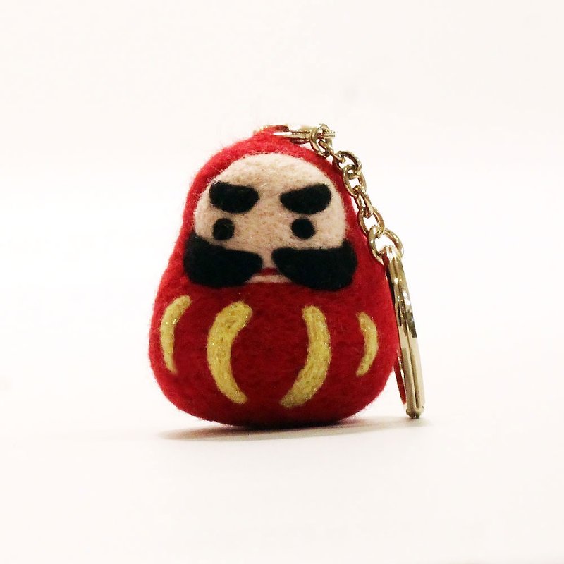 Q version Hongyun Tathagata ruby ​​wool felt key ring - Keychains - Wool Red