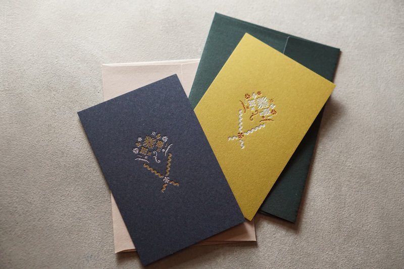 ブルーミング・カード　Blooming Card　活版印刷 - 卡片/明信片 - 紙 多色