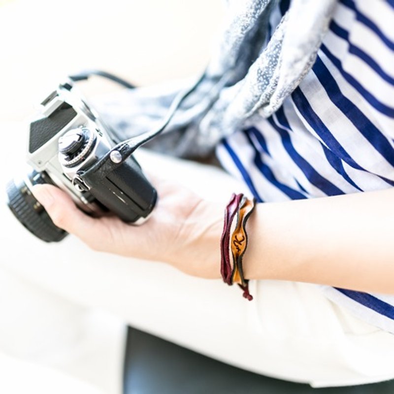 レザーブレスレット/ダブル巻 Women's - ブレスレット - 革 