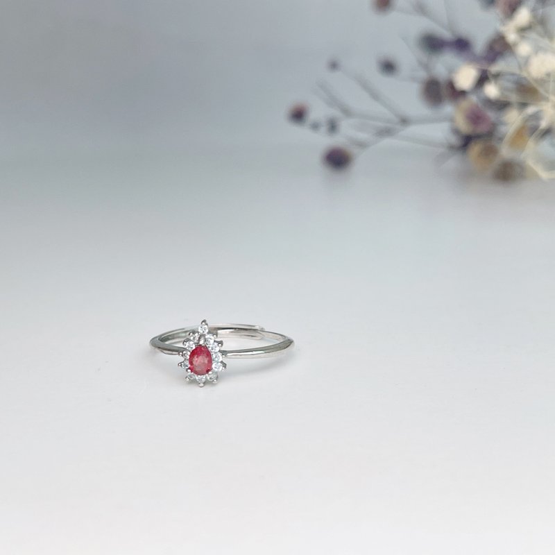 Lifestyle jewelry/classic rubellite/sterling silver ring - แหวนทั่วไป - เครื่องเพชรพลอย 