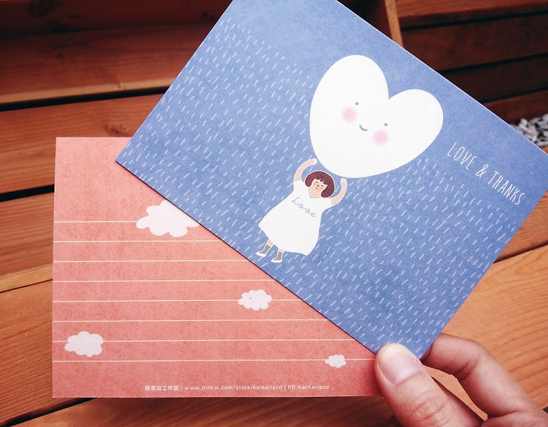 postcard-Love&Thanks - Cards & Postcards - Paper Multicolor