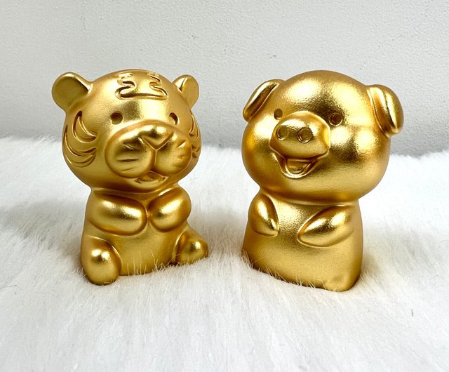 金メッキ置き物 六和高貴な人の組み合わせ] 十二支のブロンズ金メッキ