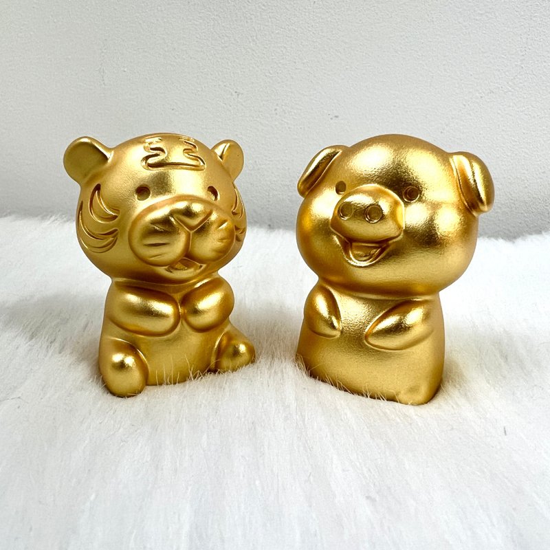【六合貴人組合】十二生肖銅鍍金擺件 - 虎、豬 | 風水擺件| 奇門 - 擺飾/家飾品 - 銅/黃銅 金色
