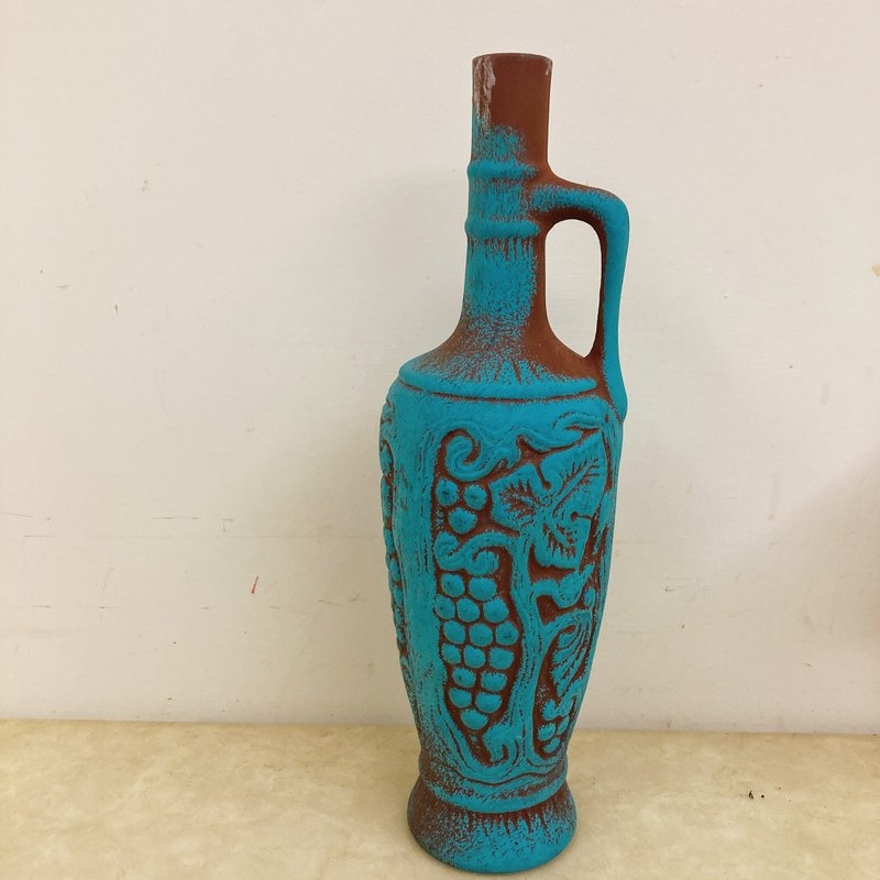 限量日本選品 陶製手提把空 酒瓶花瓶 花器 - 花瓶/花器 - 陶 