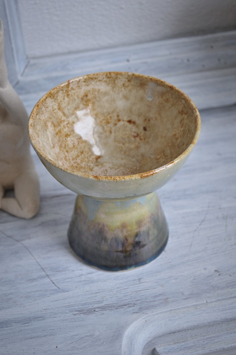 Handmade ceramic vase Fireclay green brown