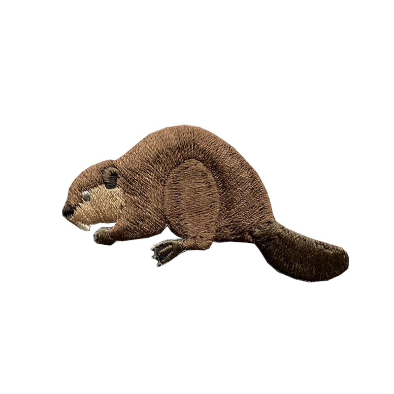 Endangered animal iron-on embroidery/American beaver - Badges & Pins - Thread 